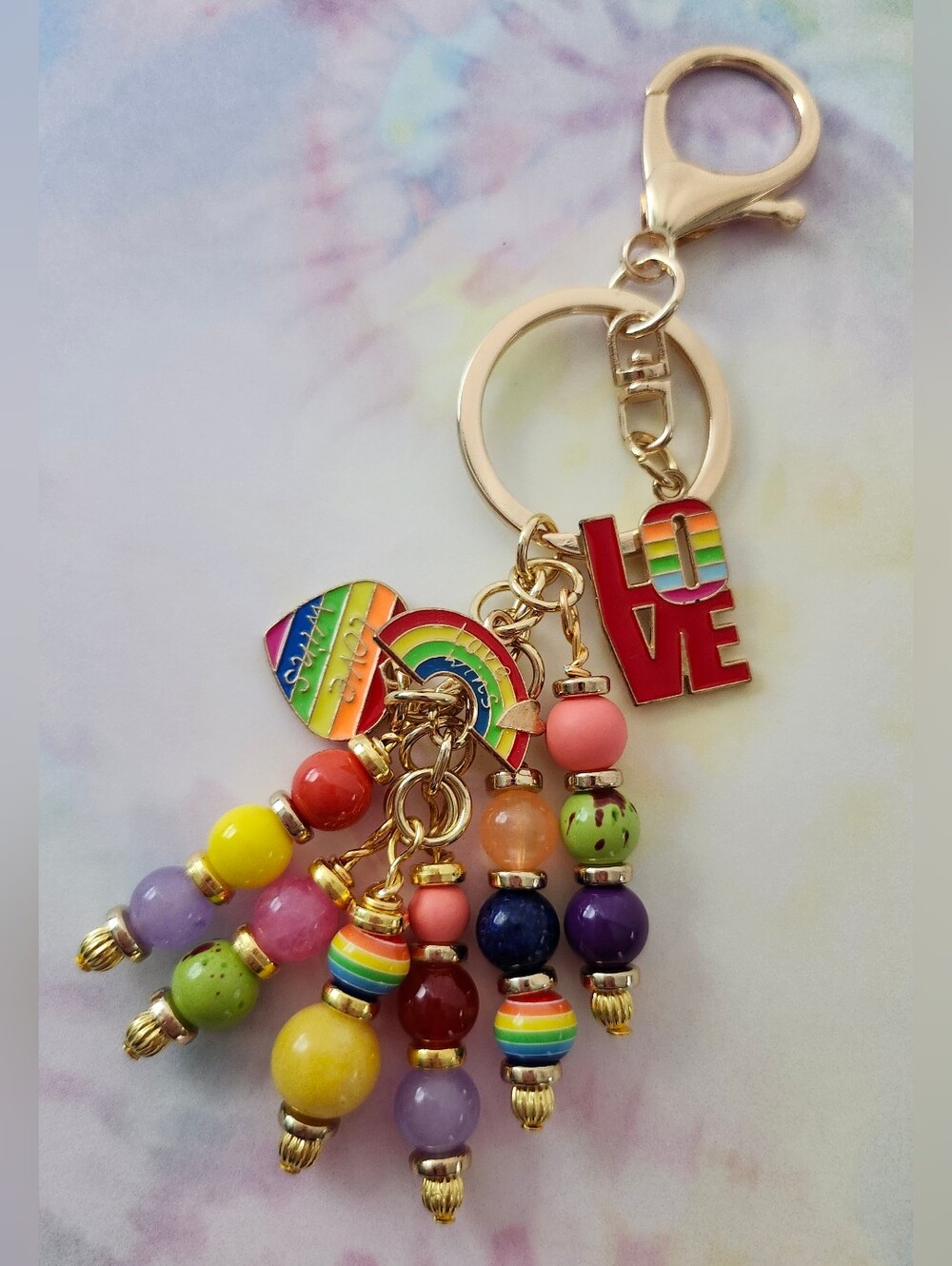 Pride Purse Charm Agate Handcrafted